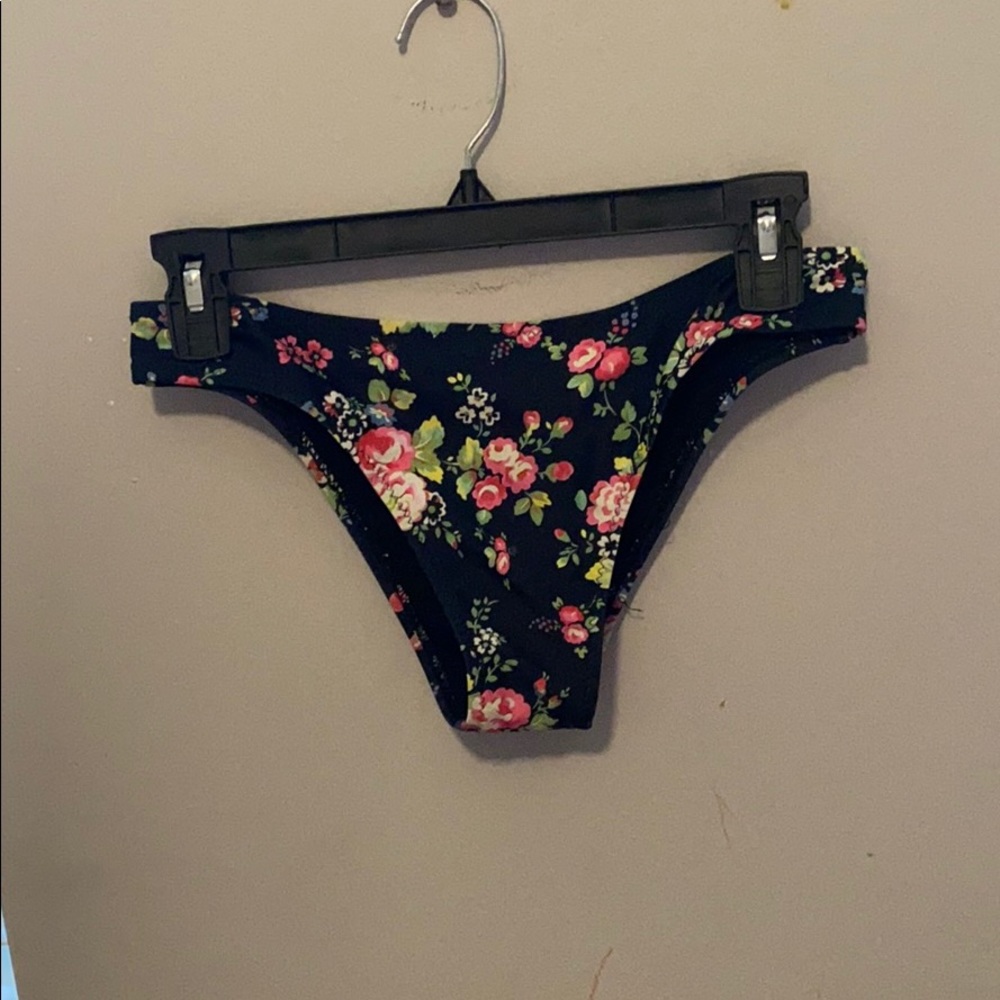 black floral bikini bottoms